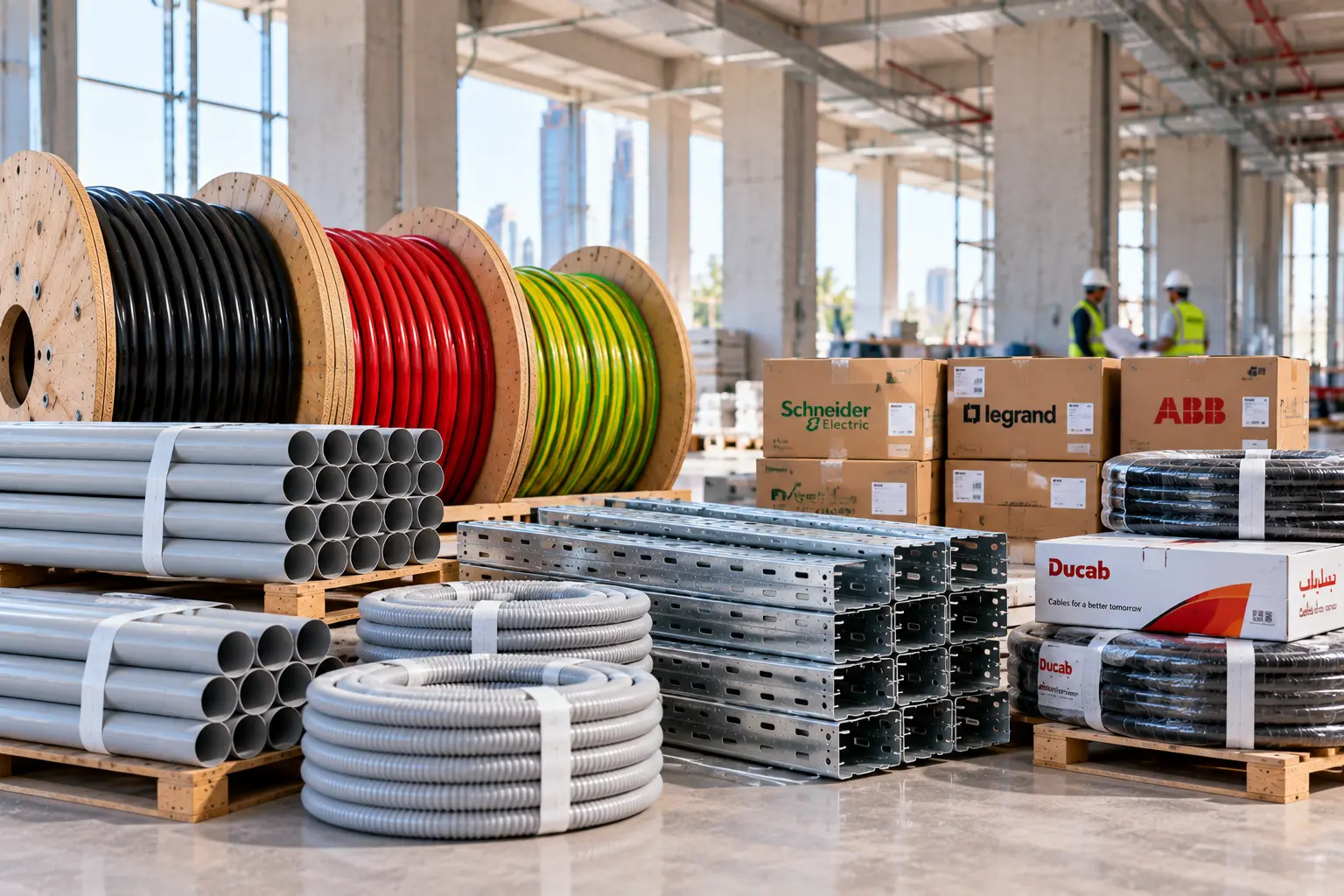 Electrical materials for construction, MEP and fit-out projects supplied across the UAE