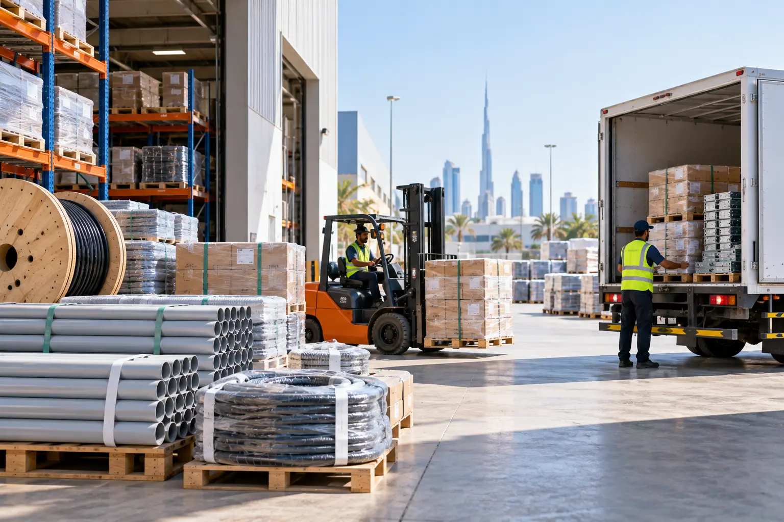 Electrical materials prepared for supply and delivery to customers and projects across the UAE