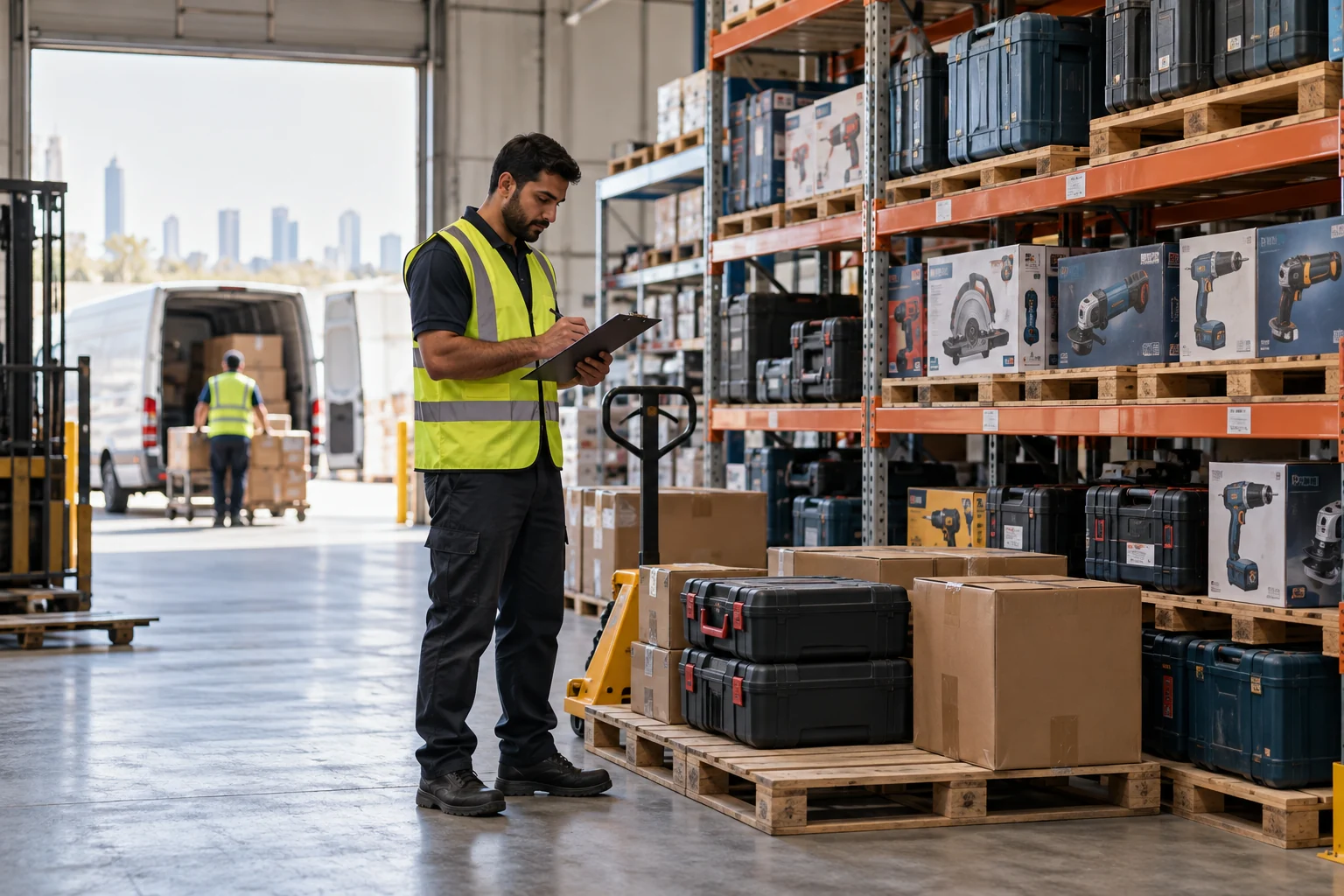 Tool cases and power tools prepared for a UAE project order